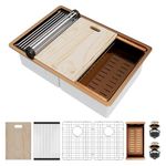 Davivy 32 Inch Kitchen Sink, 32x22 Inch Double Bowl Undermount Workstation Sink with Single Track, 16 Gauge Rose Gold Stainless Steel Work Station Kitchen Sink with Multiple Accessories