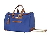 steve madden Designer Carry On Luggage Collection - Lightweight 20 Inch Duffel Bag- Weekender Overnight Business Travel Suitcase with 2- Rolling Spinner Wheels, Global Blue