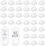 80 Pcs Place Card Holders for Table, Clear Game Card Stands Plastic Game Piece Holder for Wedding Cards, Photos, Party Favor, Pictures Display (plastic)