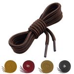 lorpops Round Boot Laces [2 Pairs] Heavy Duty and Durable Shoelaces for Boots,Diameter: 3/16” Work Boots & Hiking Shoes , 40inch/100cm, Coffee