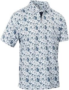 Golf Shirt for Men Short Sleeve Dry Fit Moisture Wicking Casual Short Sleeve Performance Print Stylish Collared Polo Shirts
