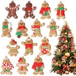 14pcs Christmas Ornaments Gingerbread Ornaments Christmas 3 Inch Tall Gingerbread Man Tree Ornaments Set Plastic Christmas Decorations Hanging Tree Hanging Decorations DIY Decor