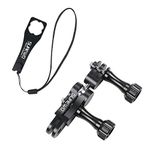 SUREWO Dual Rotating Extension Arm Mount Compatible with GoPro Hero 11 10 9 8 7 6 5 Black,DJI Osmo Action 2,AKASO,Campark and More (Black)