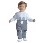 Kidbea 100% Organic Cotton Rompers | Sleepsuits | Jumpsuit | Nightsuit for New-Born Baby Girls & Boys infants & Toddler, Grey Color Bear Printed Size 0-3M