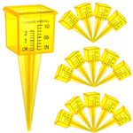 Okllen 15 Pack Rain Gauge, 1.5" Sprinkler Gauge with Wide Mouth, Outdoor Water Measuring Tool for Lawn, Garden, Yard, Bright Yellow, Transparent, Zero is 1/4" from The Bottom