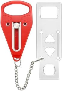 Portable Door Lock Extra Security Essential Safety & Privacy Travel Lockdown, Prevent Entry Stopper, Protect Family While Traveling Home Bedroom Hotel Apartment College (1 Red)