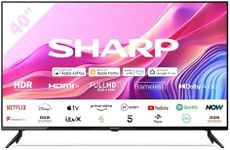 SHARP 40FD6K 40-Inch Full HD Smart Frameless Roku TV™ in Black with Active Motion 200, HDR10 Support, Freeview Play, Pre-Installed Apps, 3x HDMI & 1x USB