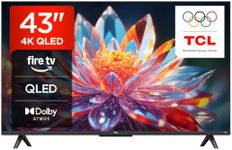 TCL 43T6C-UK 43 Inch QLED 4K HDR TV, Fire TV (Smart TV with Dolby Vision & Atmos, HDR10+, Press & Ask Alexa, 2025 Model)