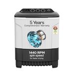 Godrej 7 Kg 5 Star, Active Soak Technology, 370 W PowerMax Wash For Heavy Laundry Wash, Toughened Glass Lid, Semi Automatic Top Load Washing Machine (WS EDGE CLS 70 5.0 PN2 GPGR, Graphite Grey)