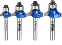 KOWOOD Plus Round-Over Router Bit Set, 1/4 Inch Shank, Radius in 1/8”, 5/32”, 3/16”, 1/4”. with updated Kowood C3 Carbide. Great for round edges, Ideal for table, drawer or cabinet edges