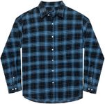 Double Pump Big and Tall Flannel Shirts for Men Cotton Long Sleeve Casual Button Down Plaid Shirt from XXL (T) to 6XL(T), Blue, 3X-Large Tall