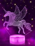 Unicorn 3D Lamp for Girls, FULLOSUN Illusion Optical Night Light,16 Colors Changing with Remote Control, Best Kids Room Decor Unique Birthday Gift for Child Toddler