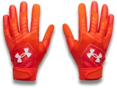 Under Armour Boys' Clean Up Baseball Gloves, (860) Dark Orange/Dark Orange/White, Medium