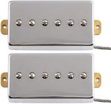 LYWSMSK Alnico 5 Magnet Humbucker Sized P90 Electric Guitar Pickups Neck & Bridge Pickups (Chrome)