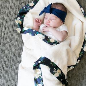 Saranoni Satin Border Receiving Blankets for Babies Super Soft Lush Luxury Baby Blanket (Satin Border Rose Blossom, Receiving 40"x30")