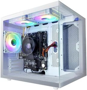 suevery Gaming PC AMD Ryzen7-5700G 8Cores 3.8GHz UP to 4.60 GHz Processor, 16GB DDR4 3200MHz RAM, 1T NVMe SSD, AMD Radeon Vega Graphics Windows 11 Home 600W WI-FI Gaming Desktop Computer White