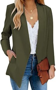 luvamia Women's Casual Long Sleeve Lapel Button Slim Work Office Blazer Jacket Ladies Blazers and Jackets Casual Olive Night Size X-Large Size 16 Size 18