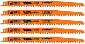 HORUSDY 9-Inch Wood Pruning Reciprocating Saw Blades, 5 Pack, 5TPI Saw Blades