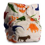 Littles & Bloomz, Reusable Pocket Cloth Nappy, Fastener: Popper, Set of 1, Pattern 55, with 1 Bamboo Insert