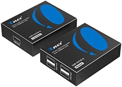 OREI USB Over Ethernet Extender Upto 330 Feet - Extends USB 2.0 Signals Over LAN Ethernet with 2 Ports - Power Over Cable, Long Distance Extension & Support for all Operating Systems (USB-EX330-K)