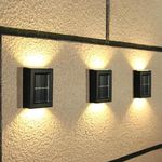 CARTER ENERGY ABS Solar Wall Light | Up & Down Glow Wall Light | Outdoor/Indoor Waterproof Garden Lamp | LED Solar Light, No Need Cables & Wires | High Quality Solar Panel Great for Home | Pack of 2