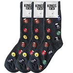 Kings Of NY Pool Table Billiard Balls Print Casual Cotton Socks - 3 PACK