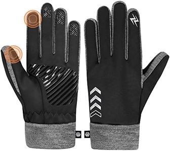 SUN CUBE Winter Gloves for Men Women, Touch Screen Thermal Gloves, Fingertips Hand Warmer, Anti Grip Anti Slip Cold and Wind Resistant, Waterproof Mittens Running Cycling Hiking Driving, Gray X-Large