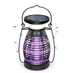Solar Bug Zapper for Indoor & Outdoor, Rechargeable Waterproof Mosquito Trap Zapper Device, High Power UV Light attracts Flies Gnats Moths, Insect Killer Lamp for Garden Patio Backyard Camping