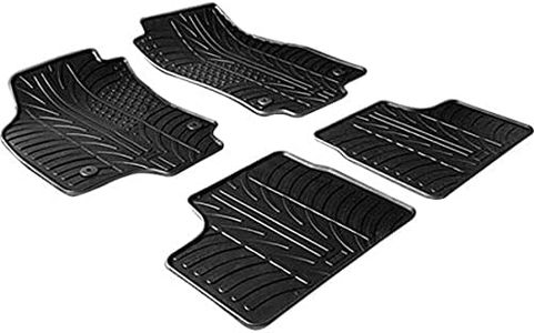 Rubber Car Mats GL 0081 Set di 4 Tappetini in Gomma con Clip di Fissaggio