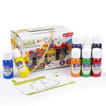 dabble Starter Painting Fun Pack I Non-Toxic Finger Paint for Kids | Natural and Child Safe | Washable Finger Paints for Children | Safe for Preschoolers and Kids | Learning and Educational Gift Pack | Pack of 8 vibrant colours I Made in India | 18 Months+