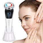 Facial Massager Anti-Wrinkles, Yofuly 5 in 1 EMS Beauty Device with Red & Blue Light, Ultrasonic Face Massager with Hot & Cold Compress for Skin Care, Deep Cleansing, Face Lifting, Anti Aging