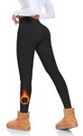 Fleece Lined Leggings Women High Waisted- Thermal Winter Workout Leggings for Women Warm Yoga Pants Black