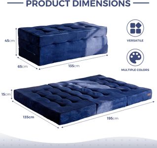 MAXYOYO Double Folding Mattress – 135x190cm Portable Bed