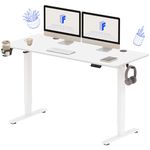 FLEXISPOT Lite Electric Standing Desk 110 * 60cm Height Adjustable Desk Sit Stand Desk Stand Up Desk for Home Office (White)