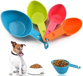 Lainrrew Pet Food Scoop, Dog Food Cups Plastic Measuring Cups and Spoons Set Cat Food Scoop Utility Kitchen Scoops for Dog Cat Bird Food