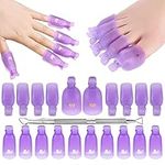 Makartt Nail Removal Clip, 20Pcs Gel Nail Polish Remover Wrap Clips With Cuticle Pusher Reusable Toenail and Fingernail Cap Clip Soak off Nail Tools