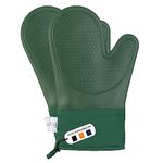 Silicone Oven Gloves Heat Resistant by Laffair - Green Oven Gloves Silicone Oven Mitts Heat Resistant - Premium Non-Slip Design Kitchen Gloves