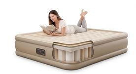 REACH HOPE Twin Air Mattress Built in Pump,Newly Cordless Removable Lithium Battery Pump,Self Inflatable,Camping Mattress,Portable Blow Up Mattress for Camping,Guests and Home