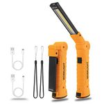 LED Rechargeable Flashlights Work Lights,Vagocom COB Worklight Cordless Magnetic Emergency Light,360°Rotate 5 Modes Portable Inspection Torch for Mechanics Tools,Camping,BBQ and Emergency(2 Pack)