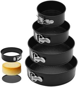 AGIgear Springform Cake Pan Set,Non-Stick Springform Pans Set of 4 (4, 7, 9,10inches),Leak-Proof Round Cake Pans with Removable Bottom for Baking Cake Pie Pizza and Quiches (Black4)