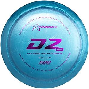 Prodigy Disc 500 D2 Max Driver | Overstable Disc Golf Distance Driver | Slimmer, Fast Profile | Faster & More Glide Than D2 | Extremely Durable | Great for Max Distance Shots | Colors May Vary