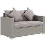 Outsunny Patio Wicker Loveseat with