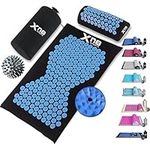 XN8 Sports Acupressure Mat and Pillow Set, Acupuncture Mat and Cushion for Back Pain Relief, Spiky Mat & Pillow for Stress Reduction, Relaxation, Yoga & Massage, Therapy Pressure Mat with Carry Bag