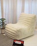 Mollismoons Premium Fur Bean Bag Sofa Bed Bean Bags Luxury and Attractive Design Bean Bag Chair for Living Room Bean Bags (Sofa Bean Bag Without Beans, White), Standard