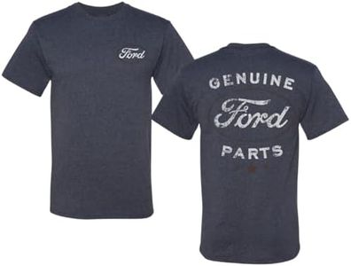 Wild Bobby Genuine Ford Parts Vintage Distressed Cars and Trucks Mens Graphic Tees Front and Back T Shirt Printed Graphic Tees for Men, Vintage Heather Navy, 5X-Large