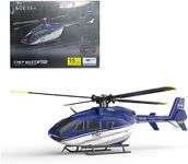 KKXX Remote Control Helicopter, 1/48 2.4G 4CH Single-Rotor RC EC-135 Airbus Helicopter Model Aviation Aircraft Toy with USB Charger Gift for Adults Kids (RTF)