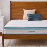 LINENSPA 8 Inch Memory Foam and Innerspring Hybrid Mattress – Full Mattress – Bed in a Box – Medium Firm Mattress White