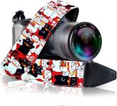 Art Tribute Camera Strap for All DSLR and Mirrorless Cameras Including Binoculars. Embroidered White Woven Universal Neck & Shoulder Strap, Floral Pattern, Great Gift for Men & Women Photographers