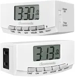 DEWENWILS Timer Outlet, 24 Hour Timers for Electrical Outlets for Christmas with 1 Polarized Plug, 125V 15A 1000W Indoor Light Timer for Lamp Heater Fan Aquarium, 1/2 HP, 2 Pack, UL Listed