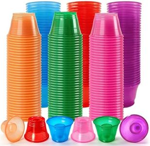 HOME BREEZE 300 Pack Disposable Bomber Cups Color Plastic Jager Bomber Shot Glasses Highly Durable and Reusable Double Shot Cups Perfect for Shots for Wedding, Party, Easter, St. Patrick's Day